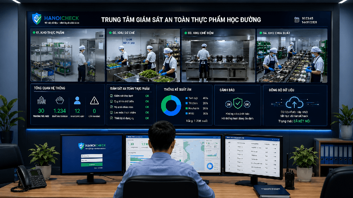 HanoiCheck - Đưa dữ liệu số vào bếp ăn bán trú học đường