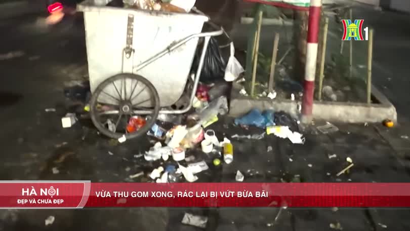 Vừa thu gom xong, rác lại bị vứt bừa bãi