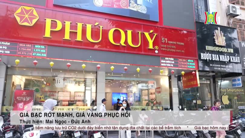 Giá bạc rớt mạnh, giá vàng phục hồi
