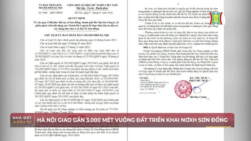 Hà Nội giao gần 3.000 mét vuông đất triển khai NƠXH Sơn Đồng