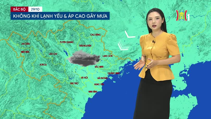 Dự báo thời tiết tối | 29/10/2026