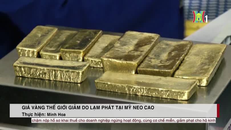 Giá vàng thế giới giảm do lạm phát tại Mỹ neo cao