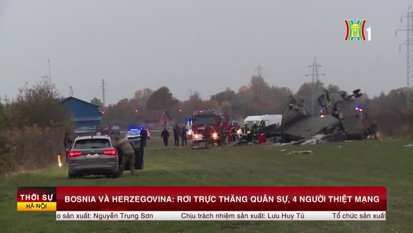 Bosnia và Herzegovina: Rơi trực thăng quân sự, 4 người thiệt mạng