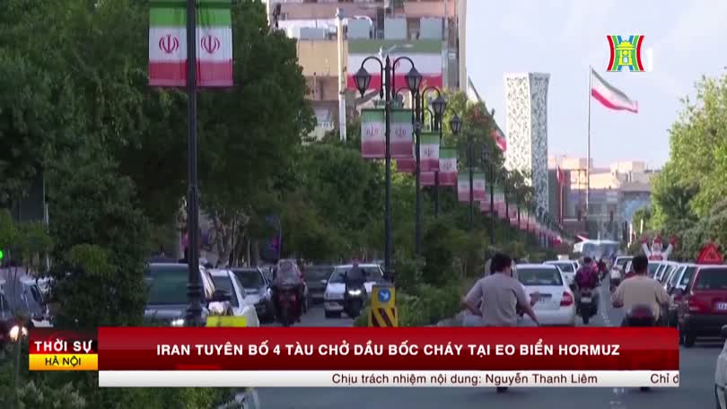 Iran tuyên bố 4 tàu chở dầu bốc cháy tại eo biển Hormuz