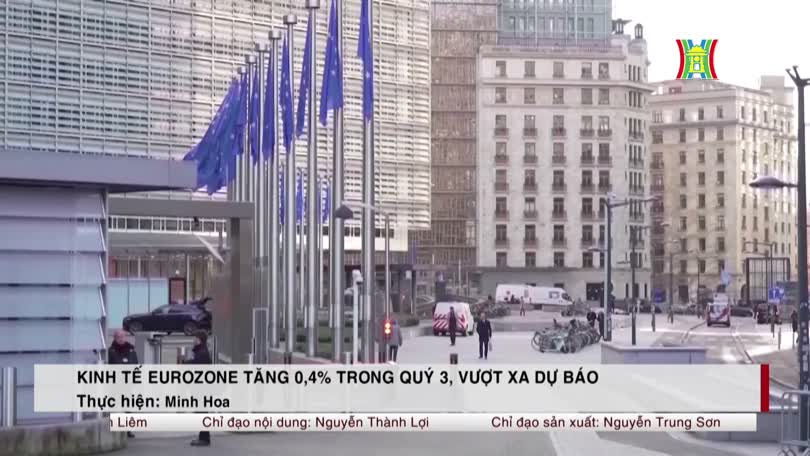 Kinh tế Eurozone tăng 0,4% trong quý III, vượt xa dự báo