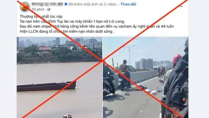 Tin shipper nhảy xuống sông Hồng tự tử là sai sự thật
