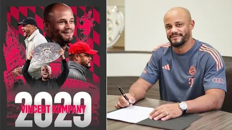 Bayern Munich gia hạn hợp đồng với HLV Vincent Kompany
