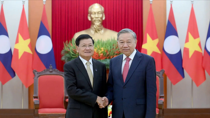 Tổng Bí thư Tô Lâm tiếp Tổng Bí thư, Chủ tịch nước Lào