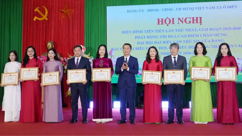 Xã Ô Diên thi đua chào mừng Đại hội XIV của Đảng