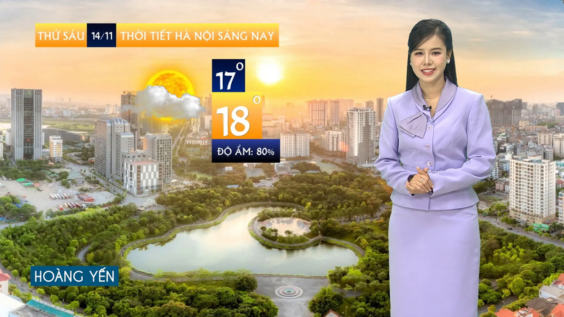 Dự báo thời tiết sáng | 14/11/2025