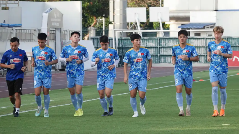 Các cầu thủ U22 Việt Nam nỗ lực 'ghi điểm'