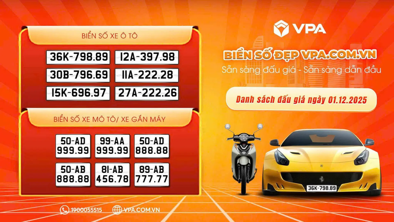 Biển số 99AA – 99999 sắp đưa ra đấu giá