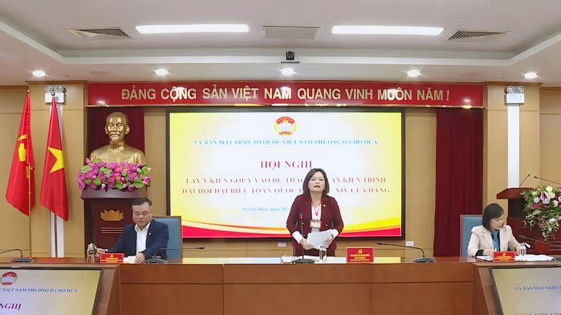 Phường Ô Chợ Dừa lấy ý kiến đóng góp Văn kiện Đại hội XIV của Đảng