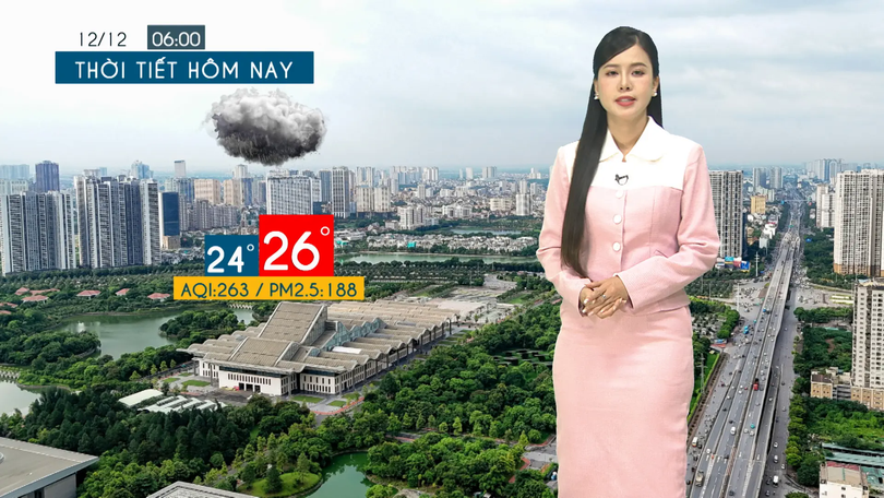 Dự báo thời tiết tối | 12/12/2025