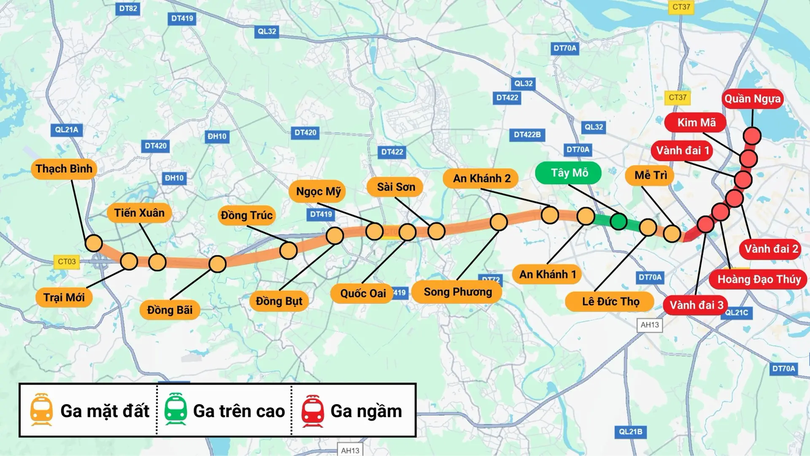 Khởi công tuyến đường sắt đô thị số 5 vào ngày 19/12
