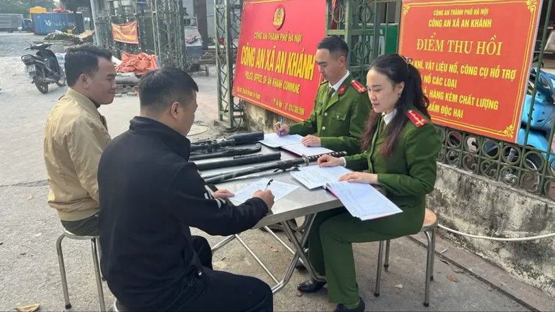 Cấp xã phải bố trí hai địa điểm thu hồi vũ khí, vật liệu nổ