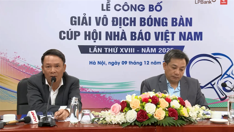 Công bố Giải bóng bàn Cúp Hội Nhà báo Việt Nam 2025