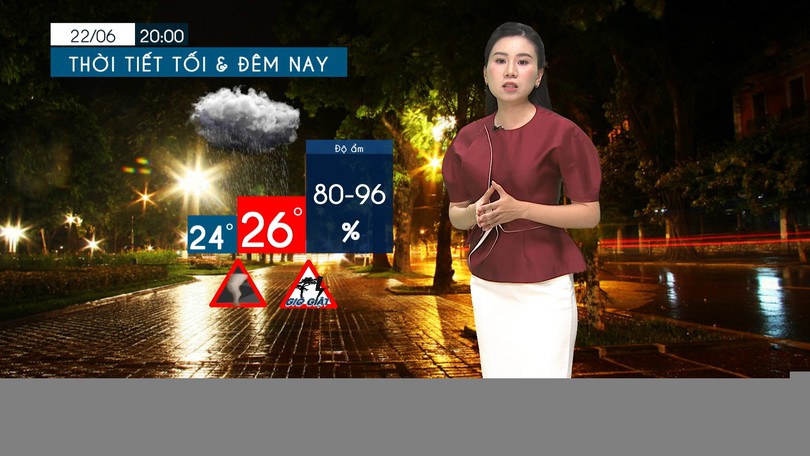 Dự báo thời tiết tối | 22/06/2025