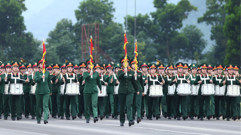 Kiểm tra huấn luyện khối đi bộ diễu binh, diễu hành A80