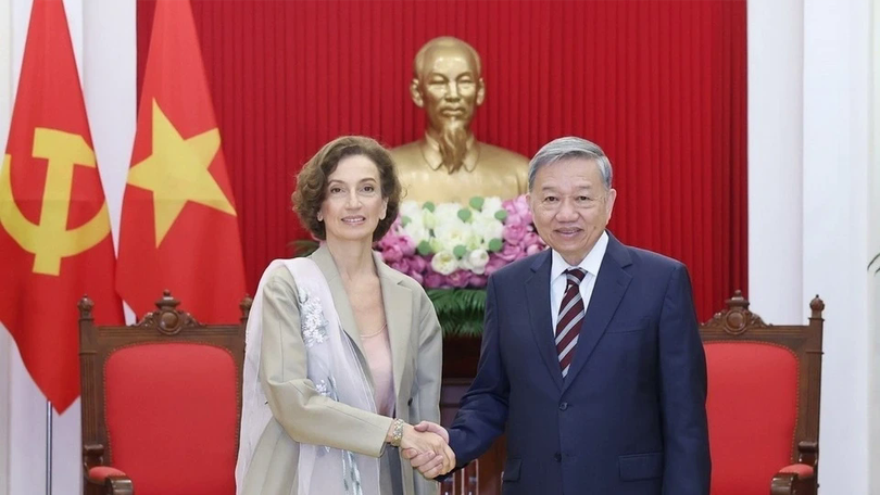 Tổng Bí thư Tô Lâm tiếp Tổng Giám đốc UNESCO