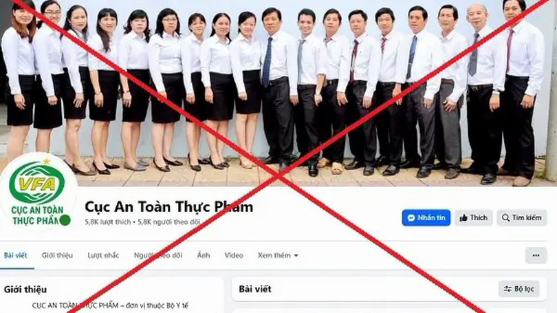 Cảnh báo mạo danh Cục An toàn thực phẩm trên Facebook
