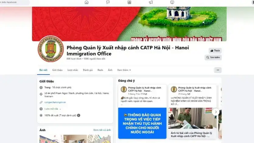 Công an tiếp nhận tin người nước ngoài vi phạm qua Facebook