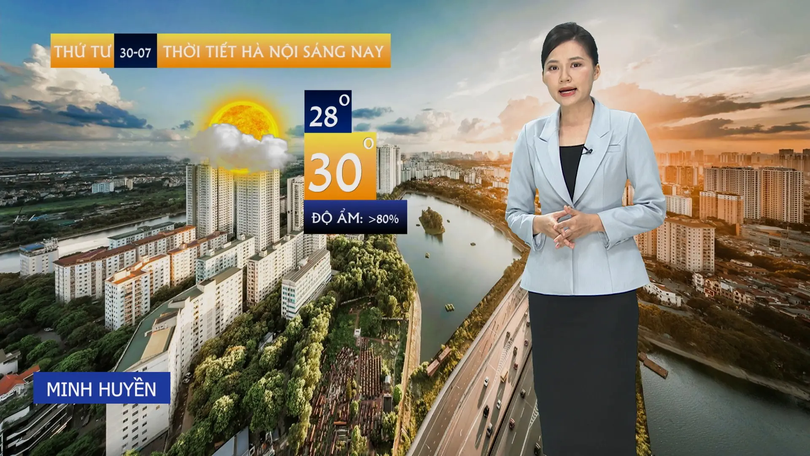 Dự báo thời tiết sáng | 30/07/2025