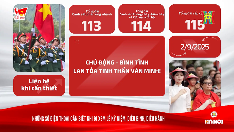 Những số điện thoại cần biết khi đi xem diễu binh A80