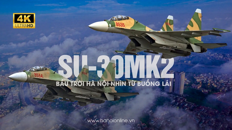 Toàn bộ một chuyến bay biểu diễn của Su-30MK2 trên bầu trời Hà Nội