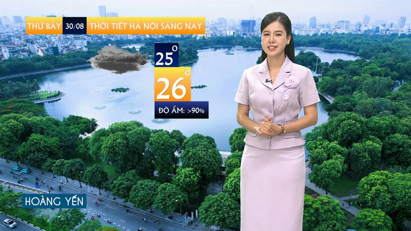 Dự báo thời tiết sáng | 30/08/2025