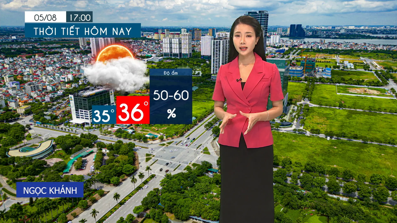 Dự báo thời tiết tối | 05/08/2025