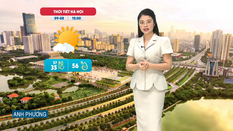 Dự báo thời tiết trưa | 09/08/2025