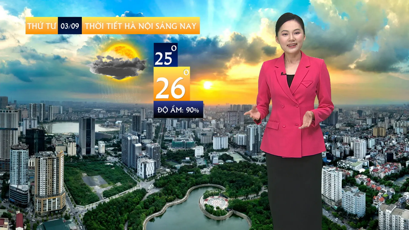 Dự báo thời tiết sáng | 03/09/2025