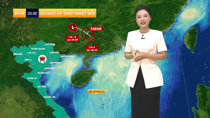 Dự báo thời tiết trưa | 09/09/2025