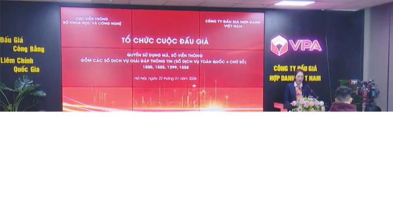 Đấu giá trực tuyến mã, số viễn thông dịch vụ toàn quốc