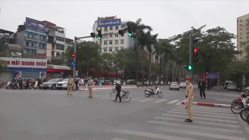 Phân luồng giao thông phục vụ diễn tập bảo vệ Đại hội Đảng