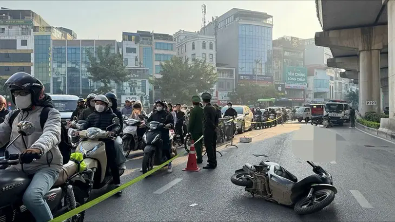 Xe máy gặp tai nạn nghiêm trọng vì phanh gấp