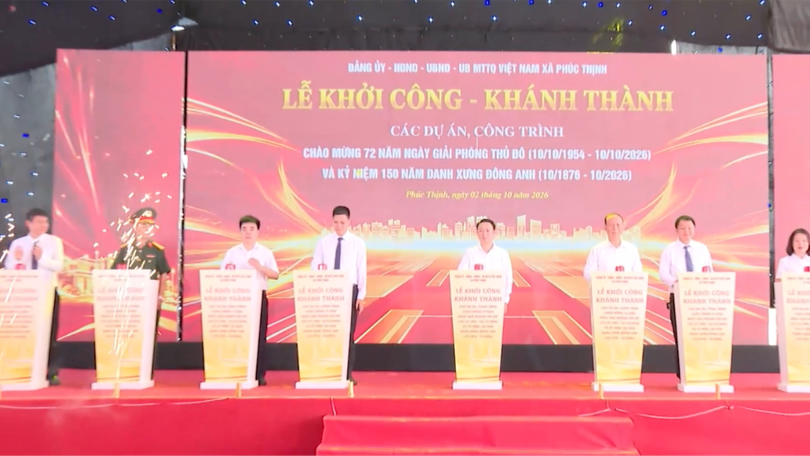 Xã Phúc Thịnh khởi công, khánh thành 6 công trình trọng điểm