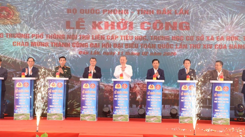 Tổng Bí thư Tô Lâm dự khởi công Trường Phổ thông nội trú liên cấp tại Đắk Lắk