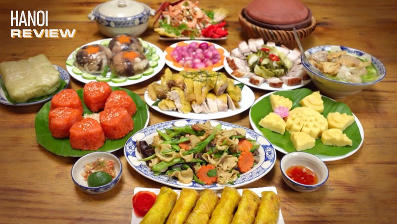Mâm cỗ Tết lại Làng cổ Đường Lâm | HANOI Review | 22/02/2026