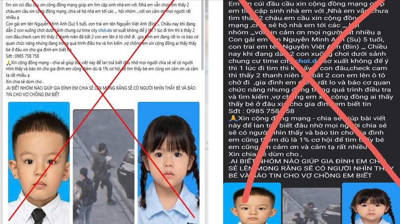 Thông tin bắt cóc hai trẻ em ở Hà Nội là sai sự thật