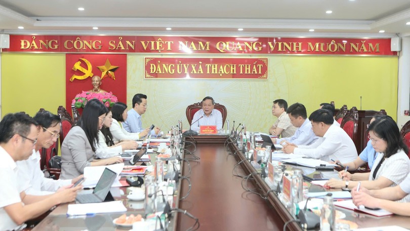 Kiểm tra việc triển khai nghị quyết tại xã Thạch Thất, Hoà Lạc, Hạ Bằng