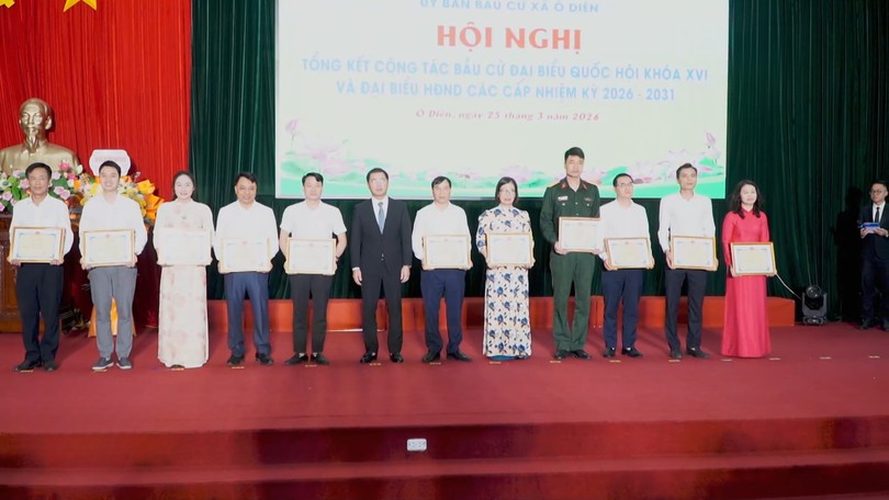 Xã Ô Diên tổng kết công tác bầu cử, phát động thi đua năm 2026