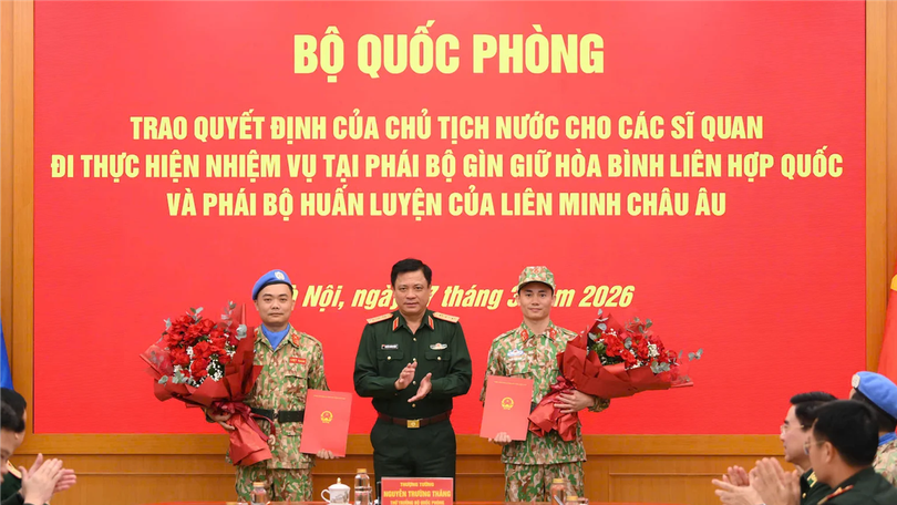 Việt Nam cử thêm 2 sĩ quan tham gia gìn giữ hòa bình quốc tế