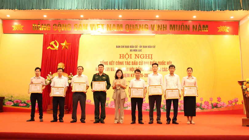 Xã Hòa Lạc: Tổng kết công tác bầu cử đại biểu Quốc hội và HĐND các cấp nhiệm kỳ 2026-2031