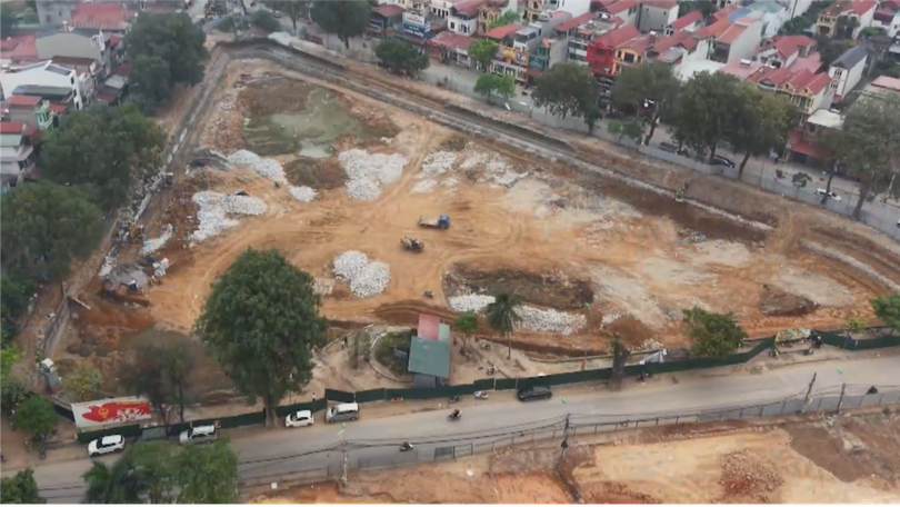 Mê Linh gấp rút hoàn thiện hồ điều hòa Ba Góc trước mùa mưa
