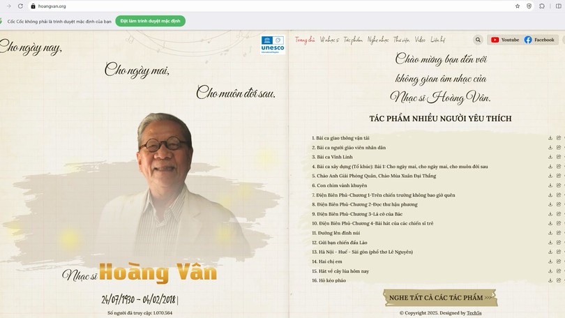 'Bảo tàng âm nhạc trực tuyến' của nhạc sĩ Hoàng Vân