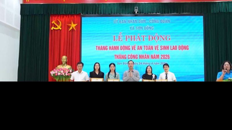 Xã Sơn Đồng phát động Tháng An toàn, vệ sinh lao động và Tháng Công nhân 2026