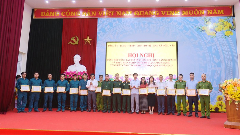 Xã Hồng Vân tổng kết công tác tuyển quân năm 2026