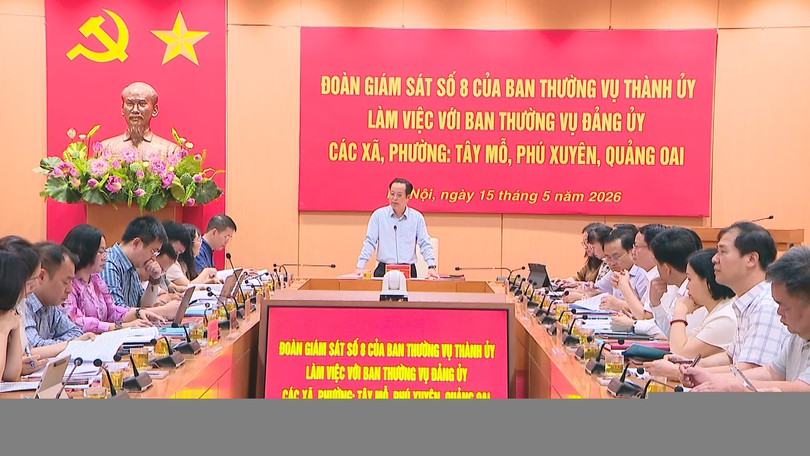 Đoàn giám sát số 8 của Ban Thường vụ Thành ủy Hà Nội làm việc với 3 xã, phường